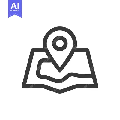 Aset premium populer: Minimalist Map Icon with Location Pin on White Background