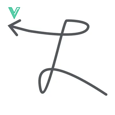 Aset desain premium: Abstract Arrow Symbol with Swirling Lines