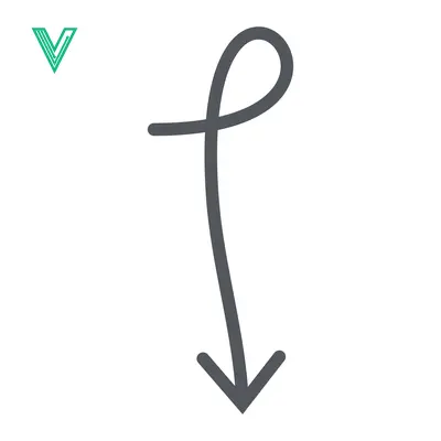 Premium design asset: Simple Hand Drawn Arrow Pointing Downwards with a Loop