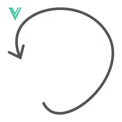 Aset desain premium: Simple Circular Arrow Icon with a Sharp Point