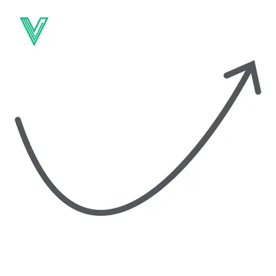 Simple Curved Arrow Pointing Upwards