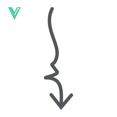 Abstract Downward Arrow Symbol