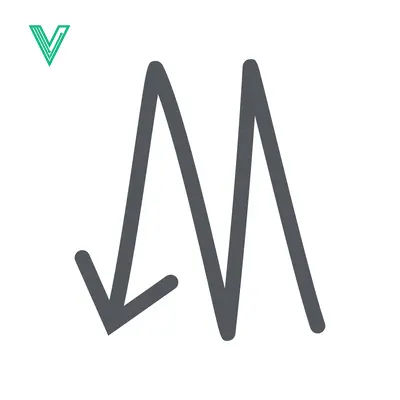 Abstract Arrow Downward Trend Graph