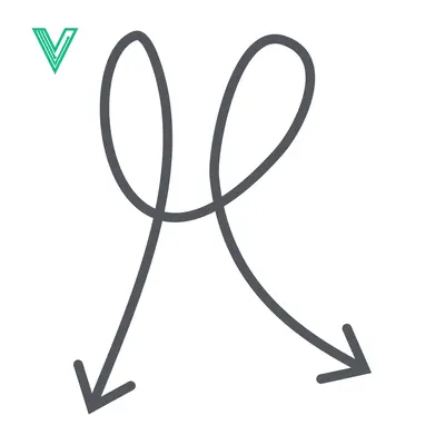 Aset desain premium: Curved Arrow Symbol with Two Directions