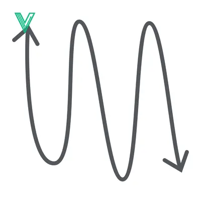 Abstract Wavy Arrow Line Art with Up and Down Motion