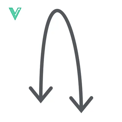Simple Curved Arrow Pointing Downward