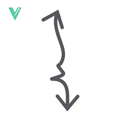 Abstract Arrow Symbol Indicating Directional Change and Contrast