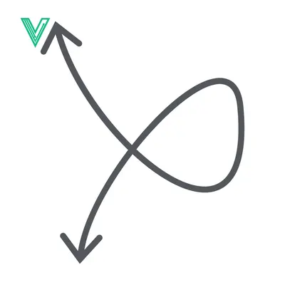 Aset premium populer: Abstract Arrow Symbol with Loop and Crossing Lines