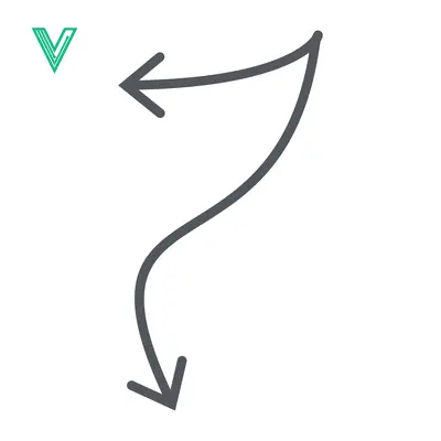 Curved Arrow Symbol with Two Directions