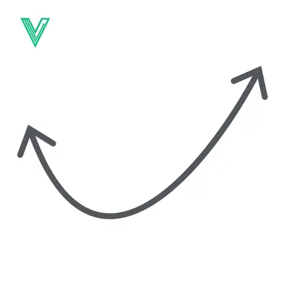 Curved Arrow Showing Upward Trend and Growth
