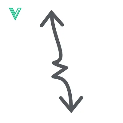Vertical Wavy Arrow Symbol