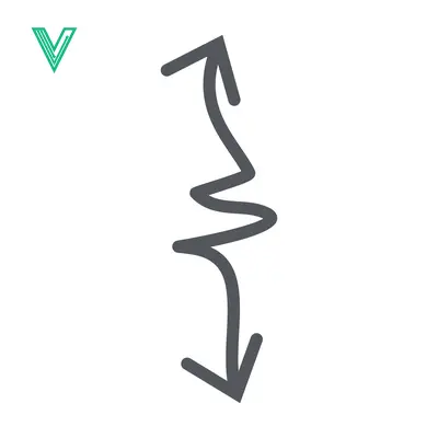 A Wavy Vertical Arrow Symbol Illustrating Direction and Movement
