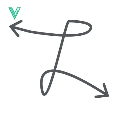 Abstract Arrow Symbol with Swirls and Curves