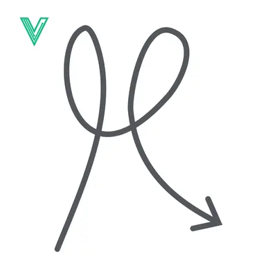Simple Hand Drawn Arrow with Loop and Curve
