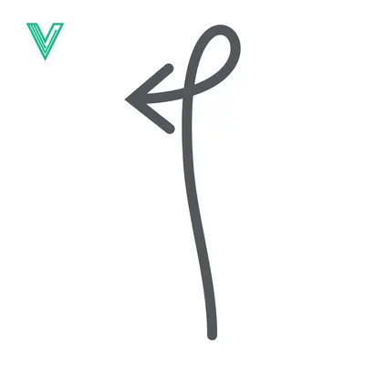Hand Drawn Arrow Pointing Left with Loop