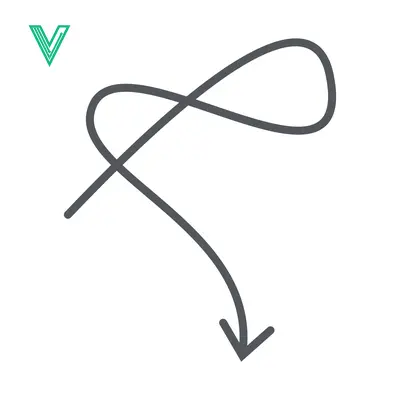 Hand Drawn Arrow Symbol with a Loop and Downward Direction