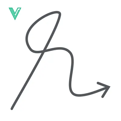 Hand Drawn Arrow Symbol with Curve and Loop