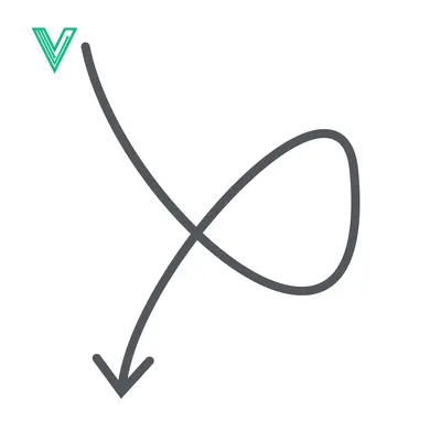 Simple Hand Drawn Arrow Loop with Downward Direction