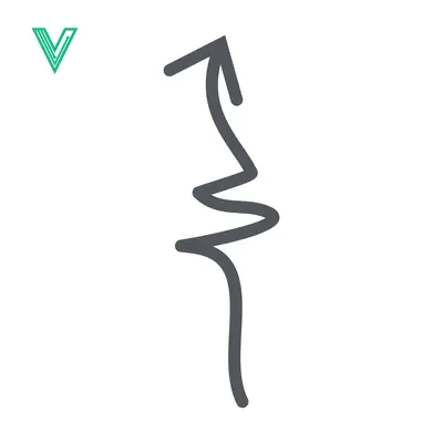 Hand Drawn Wavy Arrow Pointing Upwards