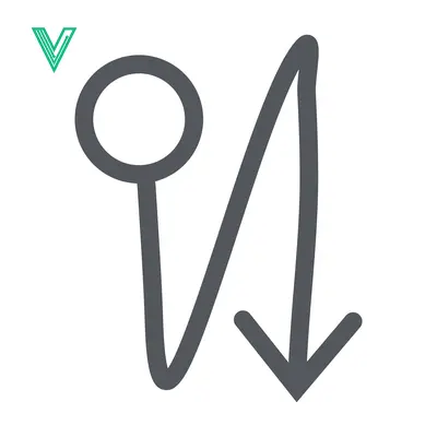 Simple Arrow Icon with Circle and Downward Trend
