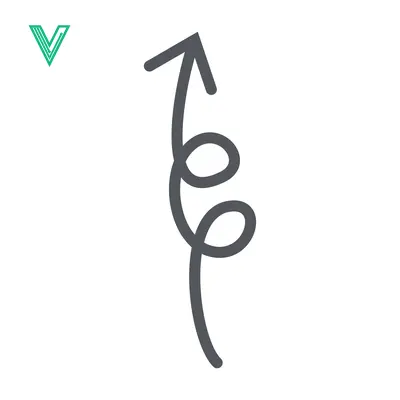 Simple Spiral Arrow Pointing Upwards