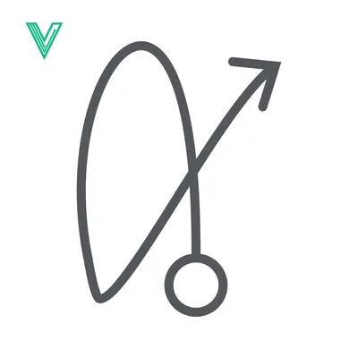 Abstract Arrow Symbol with Circle and Curve