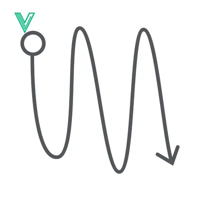 A Simple Wavy Line with a Circle and Arrow