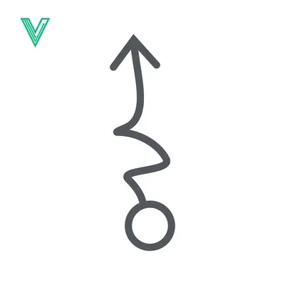 Simple Arrow with Circle and Wavy Line