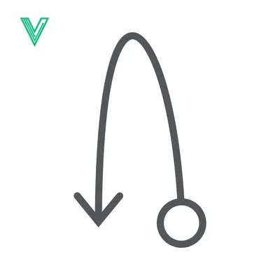 Simple Arrow Icon Showing Trajectory and Direction
