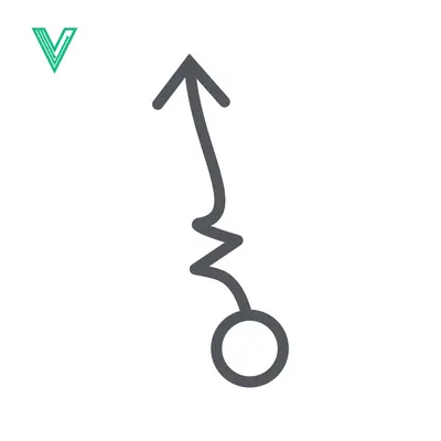 Abstract Arrow Symbol with Wavy Line and Circle