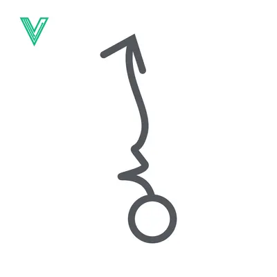 Abstract Arrow Symbol with Circle and Wavy Line