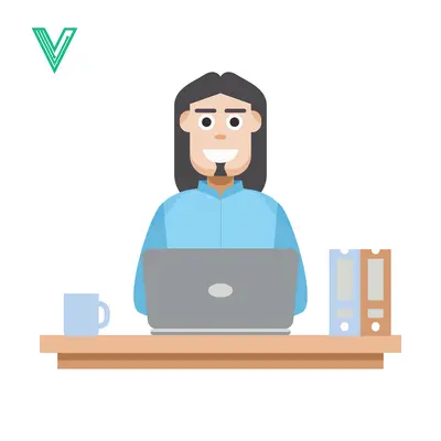 Man working on laptop at desk with coffee and files