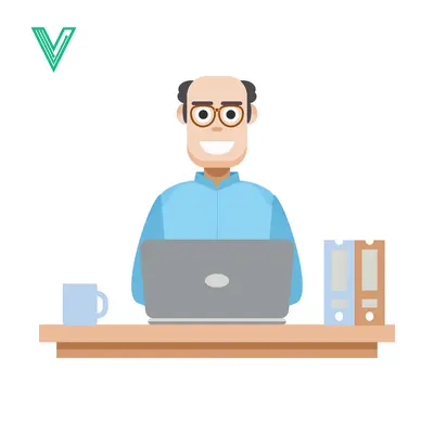 Bald Man Working on Laptop at Desk
