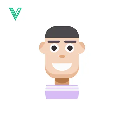 Flat Design Character Portrait with Smiling Face