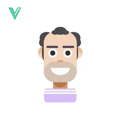 Flat Design Character Illustration of a Smiling Bald Man