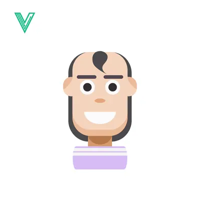 Flat Design Character Portrait with Simple Features