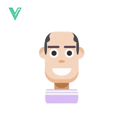 Aset premium populer: Flat Design Bald Man Character Illustration