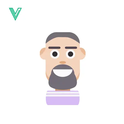 Aset premium populer: Minimalist Flat Design Avatar of a Bearded Man