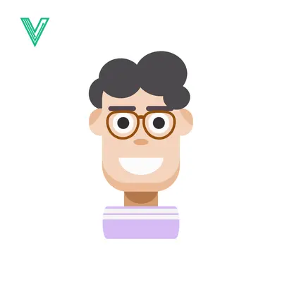 Flat Design Character with Glasses and Striped Shirt