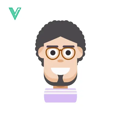 Flat Design Avatar of a Man with Glasses and Beard