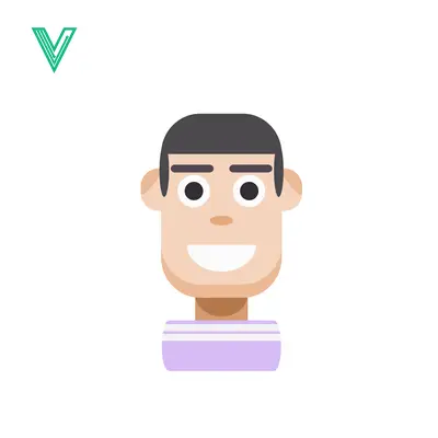 Flat Design Cartoon Character Portrait