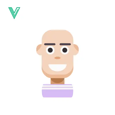 Minimalist Cartoon Avatar of a Smiling Bald Man