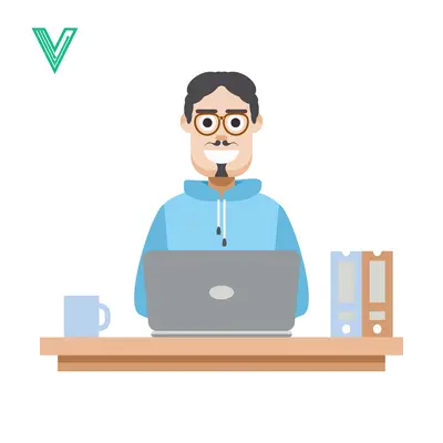 Man Working on Laptop at Desk with Books and Coffee