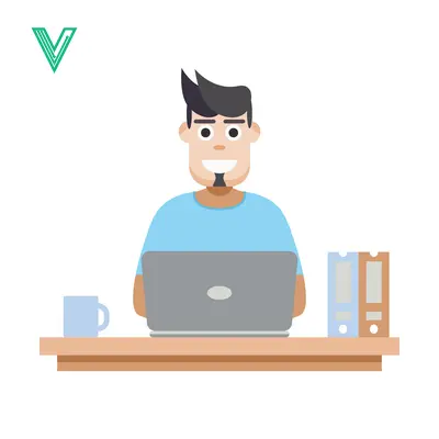 Man Working on Laptop at Desk with Coffee and Books