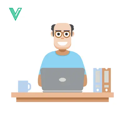 Aset premium populer: Bald Man with Glasses Working on Laptop at Desk