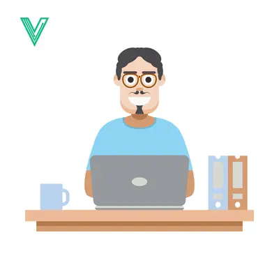 Man Working on Laptop at Desk with Coffee and Books
