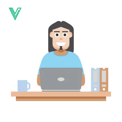 Man Working on Laptop at Desk with Coffee and Files