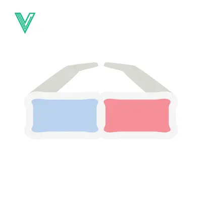 Aset premium populer: Anaglyph 3D Glasses Icon with Red and Blue Lenses