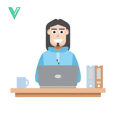 Aset premium populer: Man Working on Laptop at Desk with Coffee and Files