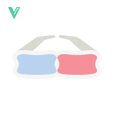 Aset premium populer: Simple 3D Glasses Icon with Red and Blue Lenses